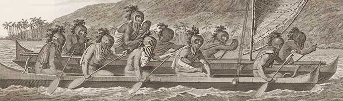 Canoe_of_the_Sandwich_Islands _the_Rowers_Masked_by_John_Webber-copie